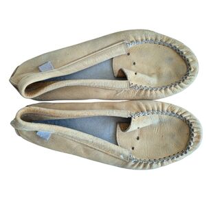 Laurentian Chief Men's 11 Moose Hide Leather‎ Tan Moccasins